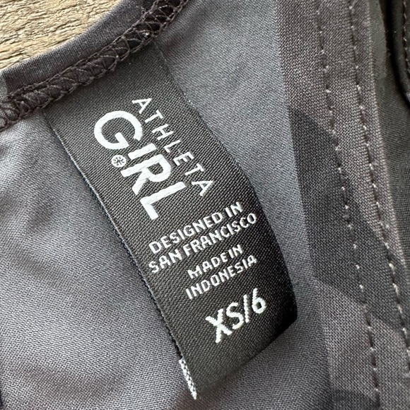 Athleta Girl size XS/6 Black Camouflage Tank Shorts Romper activewear Camo Gray - Picture 3 of 4